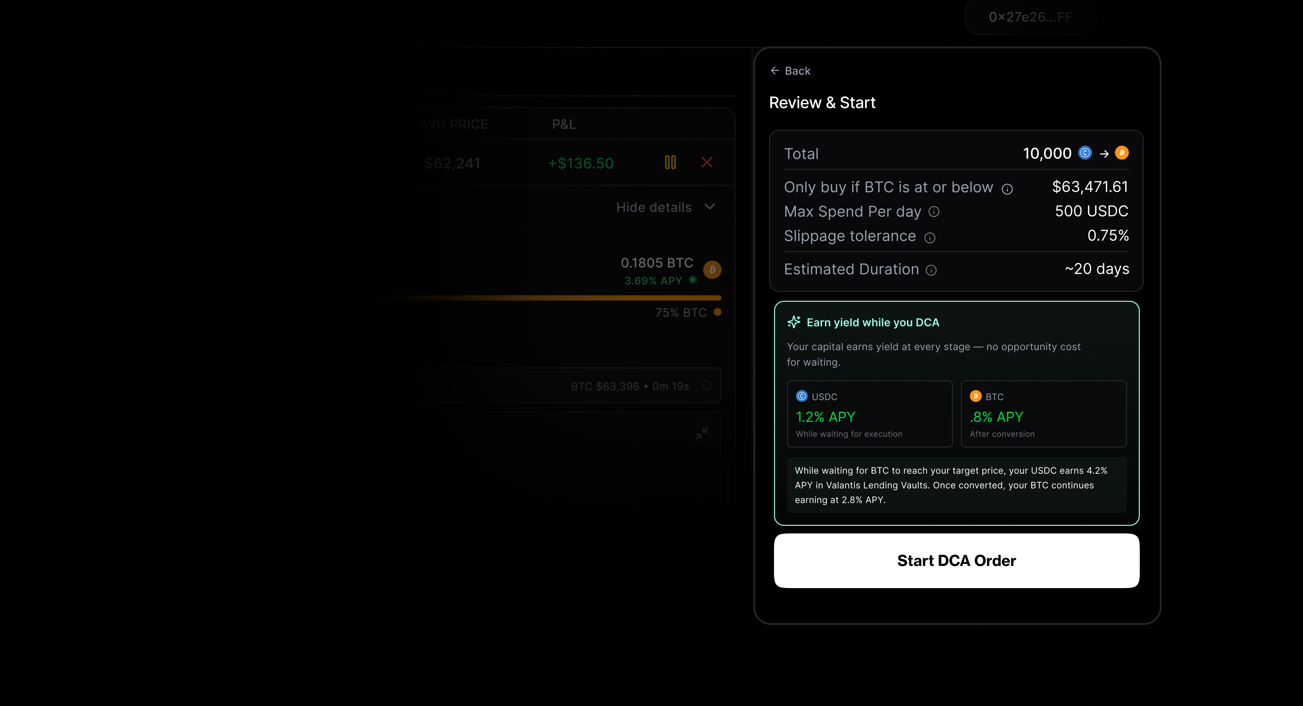 Idle capital stays productive interface